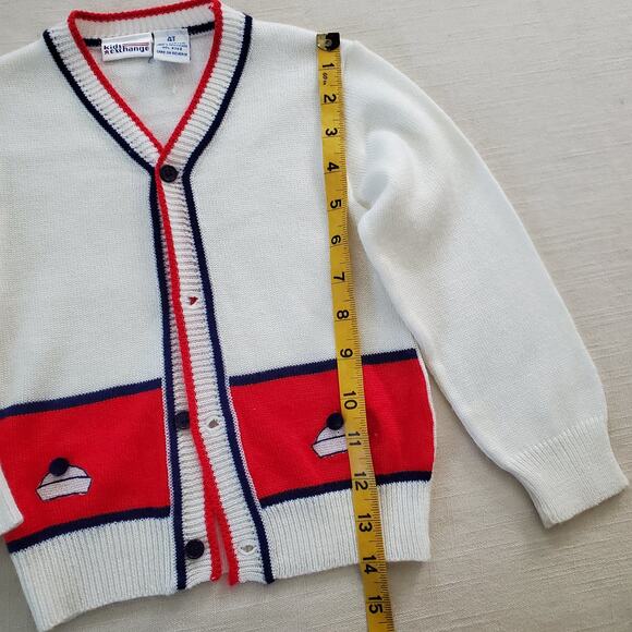 Vintage Sailor Knit Cardigan 4t *missing button - Picture 5 of 7